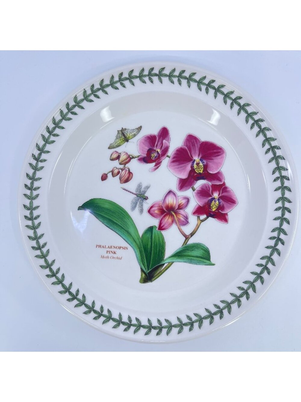 vintage portmeirion botanic garden phalaenopsis pink orchid plate 10.5"